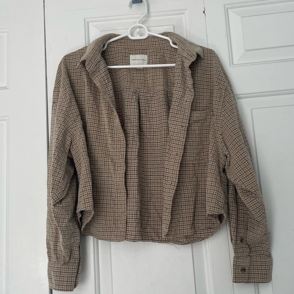 Oversized cropped flannel